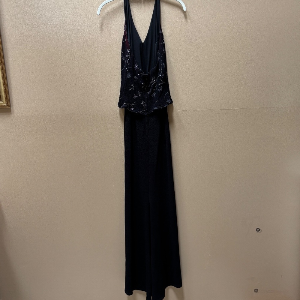Scott McClintock Millennium 2000 Black/Silver Maxi Vintage Halter Dress Size 6 - Picture 5 of 13